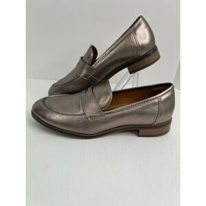 Clarks women's trish rose gold metallic comfort loafers size 9